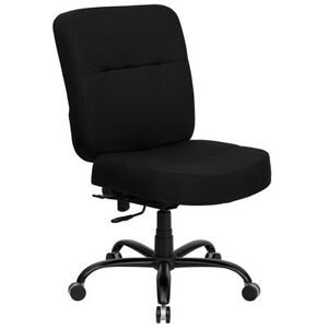 Flash Furniture WL-735SYG-BK-GG Swivel Big & Tall Office Chair w/ High Back - Black Fabric Upholstery