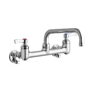 "Elkay LK940TS08L2S Splash Mount Faucet w/ 10"" Arched Swing Spout & 2"" Lever Handles - 8"" Centers, Chrome"