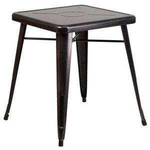 "Flash Furniture CH-31330-29-BQ-GG 23 3/4"" Square Dining Height Table - Galvanized Steel, Black & Antique Gold"