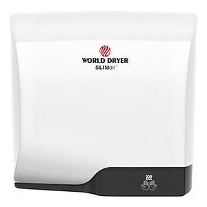 World Dryer L-974A SLIMdri Automatic Hand Dryer w/ 15 Second Dry Time - White Aluminum, 110-120v