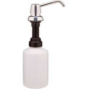 "Bobrick B8221 Counter Mounted Soap Dispenser, 4"" Spout for Counters Up To 1"" Thick, Automatic, 20 Ounce, Stainless Steel"