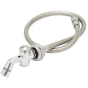 "T&S B-0101-BKF Push Button Spray Valve, 36""Deck Flange, Stainless Flex Hose"