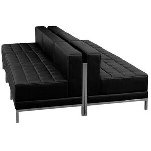 Flash Furniture ZB-IMAG-MIDCH-6-GG 6 Piece Modular Lounge Chair Set - Black LeatherSoft Upholstery, Stainless Legs