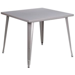 "Flash Furniture CH-51050-29-SIL-GG 35 1/2"" Square Dining Height Table - Metal, Silver"