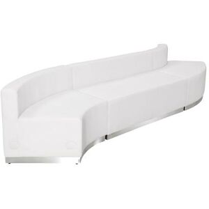 Flash Furniture ZB-803-850-SET-WH-GG 3 Piece Modular Reception Sofa Set - LeatherSoft Upholstery, White