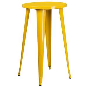 "Flash Furniture CH-51080-40-YL-GG 24"" Round Bar Height Table - Yellow Steel Top, Steel Base, Metal"