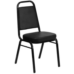 Flash Furniture FD-BHF-1-GG Hercules Stacking Banquet Chair w/ Black Vinyl Back & Seat - Steel Frame, Black