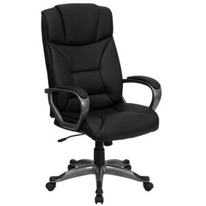 Flash Furniture BT-9177-BK-GG Swivel Office Chair w/ High Back - Black LeatherSoft Upholstery