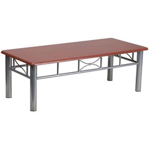 "Flash Furniture JB-5-COF-MAH-GG Coffee Table w/ Mahogany Laminate Top & Silver Frame - 21""W x 45 3/4""D x 15 1/2""H"