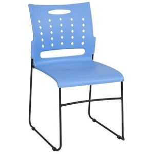 Flash Furniture RUT-2-BL-GG Stacking Chair w/ Blue Plastic Seat & Black Metal Frame