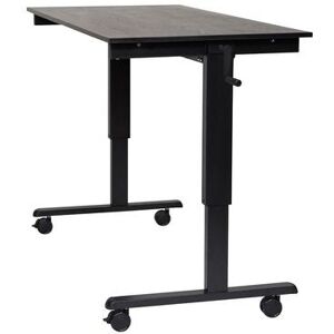 Luxor Furniture "Luxor STANDCF60-BK/BO 60"" Adjustable Standing Desk - Black Frame, Black Oak Tabletop"