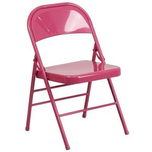 Flash Furniture HF3-FUCHSIA-GG Steel Folding Chair - Fuchsia