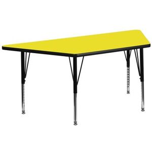 "Flash Furniture XU-A2448-TRAP-YEL-H-P-GG Trapezoid Activity Table - 46 1/4""L x 25 1/2""W, Laminate Top, Yellow"