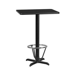 "Flash Furniture XU-BLKTB-2430-T2222B-3CFR-GG Rectangular Bar Height Table w/ Black Laminate Top, 30""w x 24""D x 43 1/8""H, Cast Iron Base"