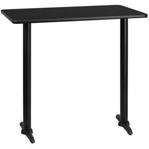 "Flash Furniture XU-BLKTB-3042-T0522B-GG Rectangular Bar Height Table w/ Black Laminate Top - 42""W x 30""D x 43 1/8""H, Cast Iron Base"