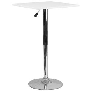 "Flash Furniture CH-1-GG 23 3/4"" Round Table w/ Square White Wood Swivel Top - Chrome Base"