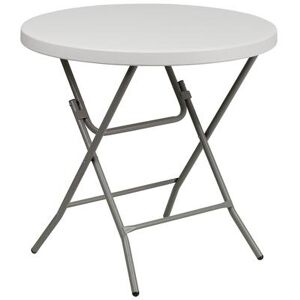 "Flash Furniture RB-32R-GW-GG 31 1/2"" Round Folding Table w/ Granite White Plastic Top, 30 1/4""H"