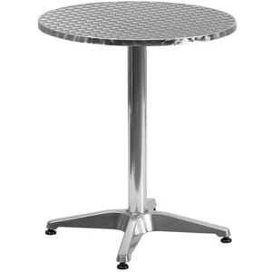 "Flash Furniture TLH-052-1-GG 23 1/2"" Round Indoor/Outdoor Bistro Table - 27 1/2""H, Aluminum Base/Stainless Top, Stainless Steel"