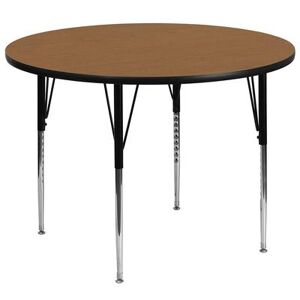 "Flash Furniture XU-A60-RND-OAK-T-A-GG 60"" Round Activity Table - Laminate Top, Oak, Brown"