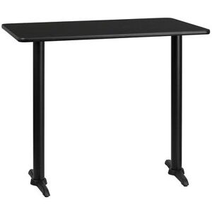 "Flash Furniture XU-BLKTB-3048-T0522B-GG Rectangular Bar Height Table w/ Black Laminate Top - 48""W x 30""D x 43 1/8""H, Cast Iron Base"