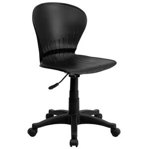 Flash Furniture RUT-A103-BK-GG Swivel Task Chair w/ Low Back - Black Plastic Back & Seat