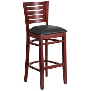 Flash Furniture XU-DG-W0108BBAR-MAH-BLKV-GG Darby Commercial Bar Stool w/ Slat Back & Black Vinyl Seat, Mahogany