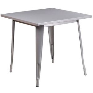 "Flash Furniture ET-CT002-1-SIL-GG 31 1/2"" Square Dining Height Table - Steel, Silver"