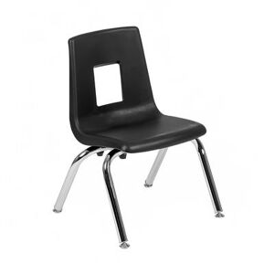 "Flash Furniture ADV-SSC-12BLK Stacking Student School Chair w/ Black Plastic Seat & Steel Frame - 15""W x 14 1/2""D x 22""H"