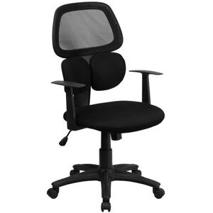 Flash Furniture BT-2755-BK-GG Swivel Office Chair w/ Mid Back - Black Mesh Back & Seat