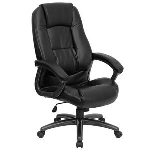 Flash Furniture GO-7145-BK-GG Swivel Office Chair w/ High Back - Black LeatherSoft Upholstery