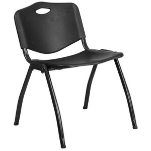 Flash Furniture RUT-D01-BK-GG Stacking Chair w/ Black Plastic Seat & Black Metal Frame