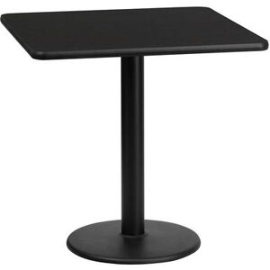 "Flash Furniture XU-BLKTB-2424-TR18-GG 24"" Square Dining Height Table w/ Black Laminate Top - Cast Iron Base"