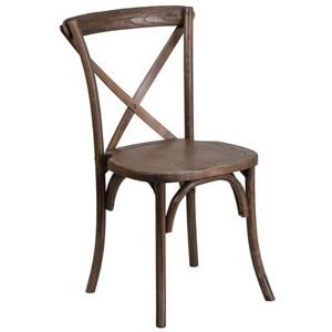 Flash Furniture XU-X-EA-GG Hercules Series Stacking Chair w/ Cross Back - Ash Wood Frame, Early American Finish