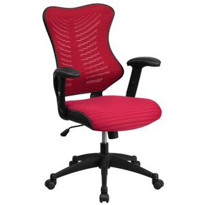 Flash Furniture BL-ZP-806-BY-GG Swivel Office Chair w/ High Back - Burgundy Mesh Back & Seat, Black