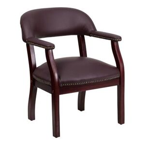 Flash Furniture B-Z105-LF19-LEA-GG Conference Chair w/ Burgundy Italian Leather Upholstery & Mahogany Wood Frame