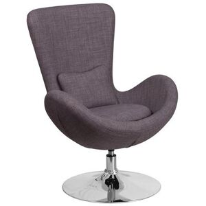 Flash Furniture CH-162430-DKGY-FAB-GG Egg Series Swivel Reception Arm Chair - Dark Gray Fabric Upholstery