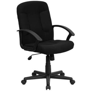 Flash Furniture GO-ST-6-BK-GG Swivel Office Chair w/ Mid Back - Black Fabric Upholstery