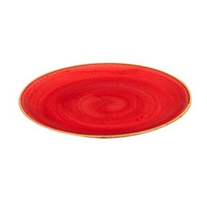 "Churchill SBRSEV101 10 1/4"" Round Stonecast Plate - Ceramic, Berry Red"