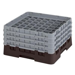 Cambro 49S800167 Camrack Glass Rack w/ (49) Compartments - (4) Gray Extenders, Brown, 49 Compartments, 4 Extenders