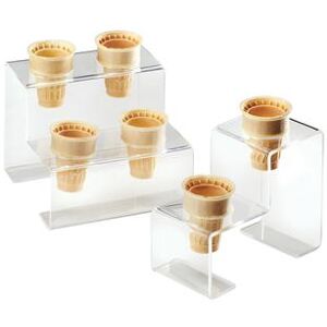 Cal-Mil 3601-4 4 Section Ice Cream Cone Holder - Acrylic, Clear