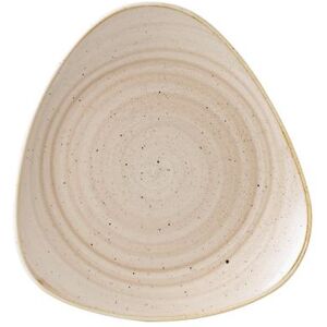 "Churchill SNMSTR121 12 1/4"" Triangular Stonecast Plate - Ceramic, Nutmeg Cream, Beige"