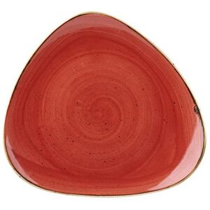 "Churchill SBRSTR121 12 1/4"" Triangular Stonecast Plate - Ceramic, Berry Red"