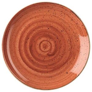"Churchill SSOSEV101 10 1/4"" Round Stonecast Plate - Ceramic, Spiced Orange"