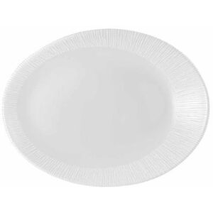 "Churchill WHBALO81 Oval Bamboo Plate - 7 3/4"" x 5 7/8"", Ceramic, White"