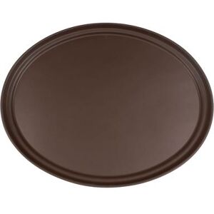 "Cambro 2500CT138 Oval Camtread Serving Tray - 19 1/4x23 1/8"", Fiberglass, Tavern Tan, Nonskid Surface, Brown"