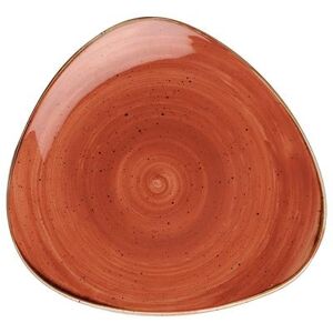 "Churchill SSOSTR121 12 1/4"" Triangular Stonecast Plate - Ceramic, Spiced Orange"