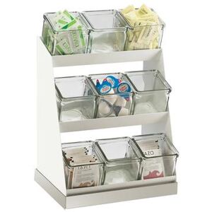 "Cal-Mil 3018-55-12 Condiment Organizer w/ (9) Bins - White, 12-1/4"" x 9"" x 15-1/2"""