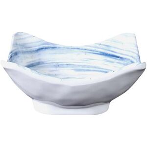 "Elite Global Solutions D52SQ-ND Van Gogh 9 oz Square Melamine Bowl, Navy, Spiral Blue & White, 5"" x 5"""