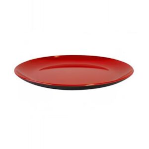 "Elite Global Solutions JW99R2T-BR 9"" Round Melamine Dinner Plate, Black/Red"