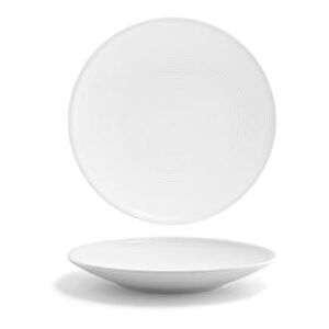 "Front of the House DAP059WHP22 7 1/4"" Round Spiral Plate - Porcelain, White"